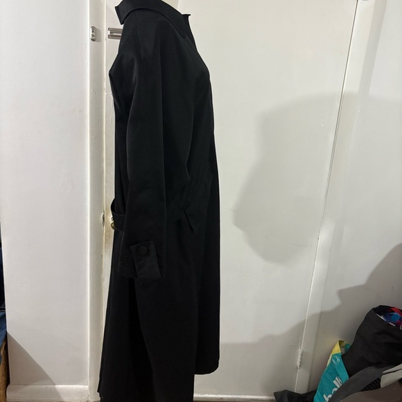 Vintage Braefair Women’s Sz 5/6 Button Down Trench Coat Black Waterproof - Picture 16 of 16